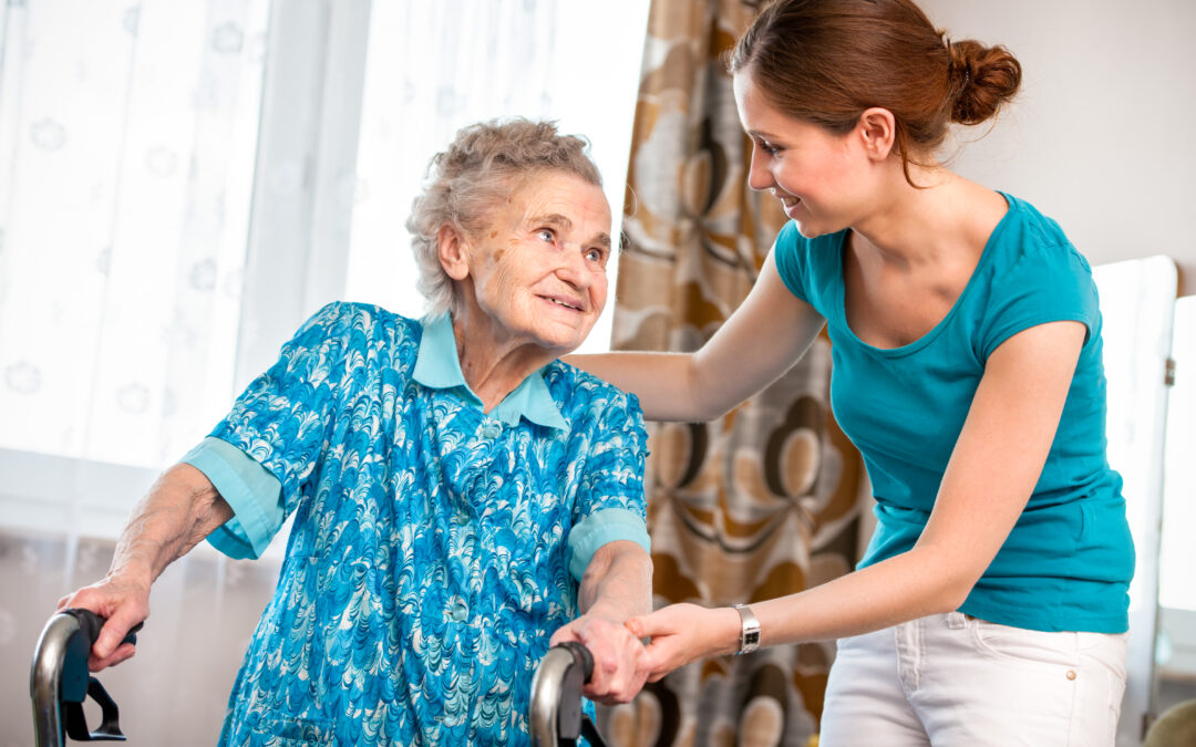 Woman receiving in-home care